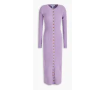 Avianna ribbed-knit midi dress - Purple