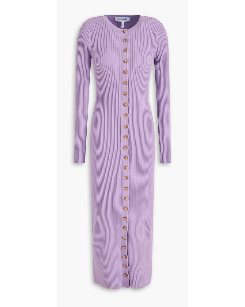 Derek Lam Avianna ribbed-knit midi dress - Purple Purple