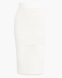 Hervé Léger Textured-bandage midi skirt - White White