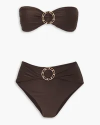 Zimmermann Chintz embellished bandeau bikini - Brown Brown