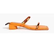 Rajjie metallic leather mules - Orange