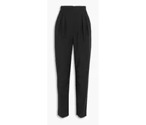 Yasmeen pleated woven tapered pants - Black