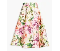 Floral-print silk skirt - Pink