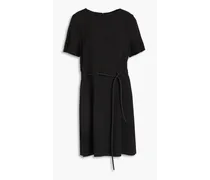 Belted crepe mini dress - Black