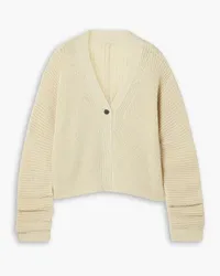 LE 17 SEPTEMBRE Ribbed linen-blend cardigan - Neutral Neutral