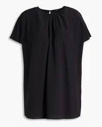 Joseph Gathered silk-crepe top - Black Black