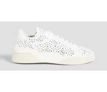 Cassetta laser-cut leather sneakers - White