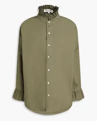 Alex Mill Ruffled cotton-poplin shirt - Green Green