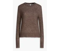 Mélange ribbed cashmere and silk-blend sweater - Neutral