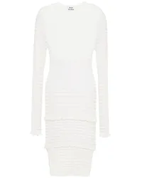 Acne Studios Ruffle-trimmed cloqué-knit cotton-blend dress - White White