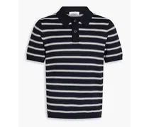 Striped jersey polo shirt - Blue