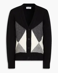 Officine Generale Argyle wool-blend cardigan - Black Black