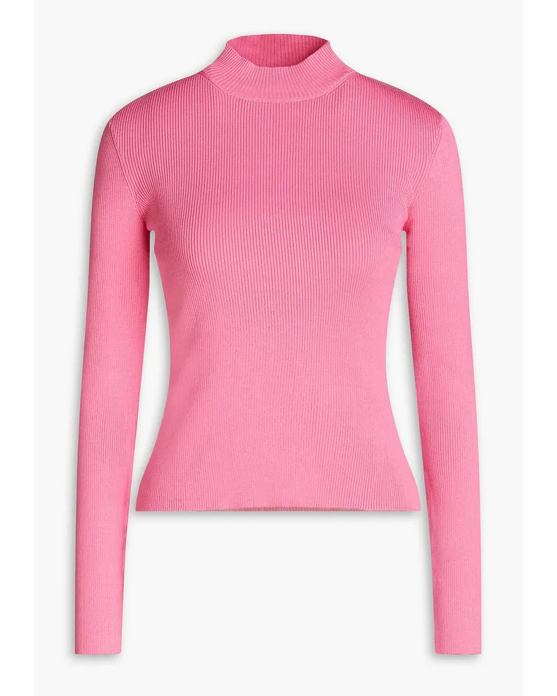 Oscar de la Renta Ribbed silk-blend turtleneck sweater - Pink Pink