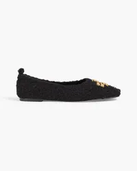 Tory Burch Eleanor embellished bouclé ballet flats - Black Black