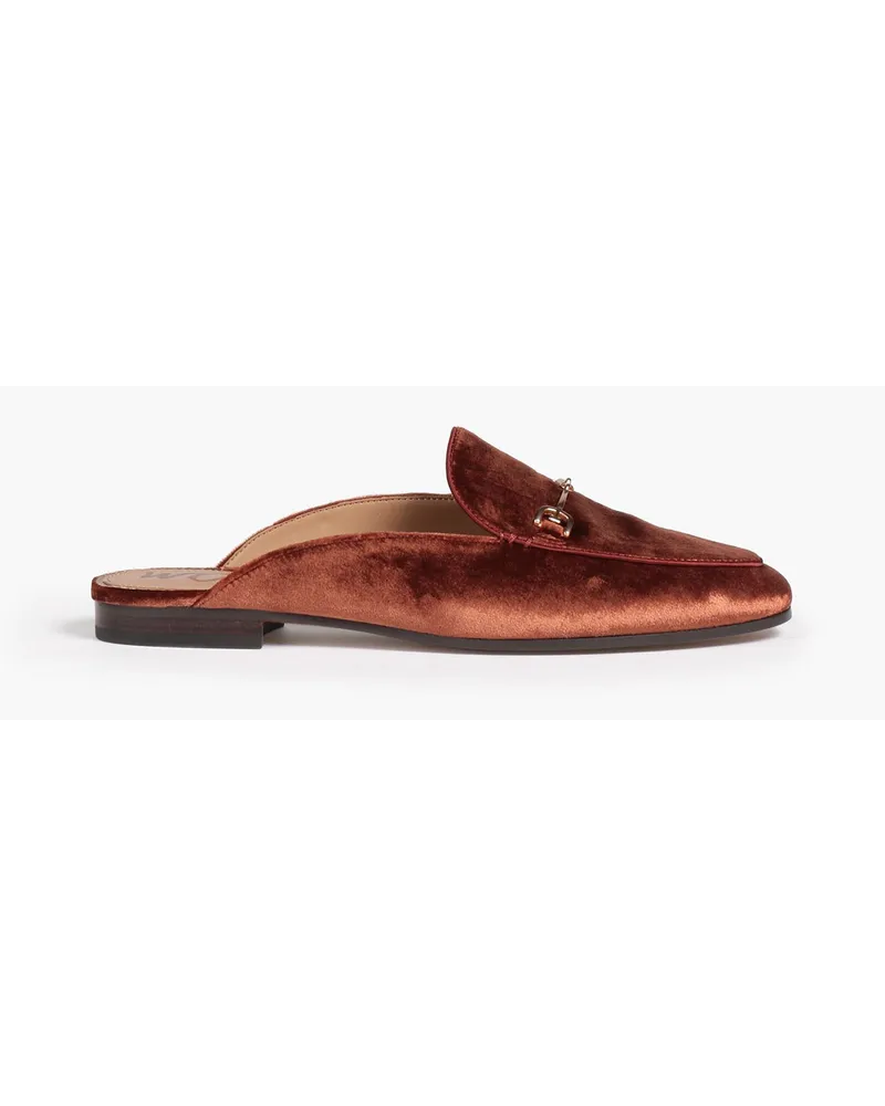 Sam Edelman Linnie embellished velvet slippers - Brown Brown