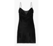 Architrave layered velvet and tulle mini dress - Black
