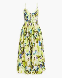 NICHOLAS Mireille belted printed linen maxi dress - Green Green