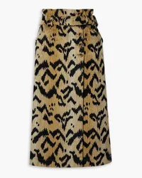 Ulla Johnson Sonia belted corduroy-jacquard midi skirt - Yellow Yellow