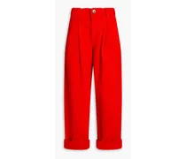 Cotton-blend corduroy tapered pants - Red