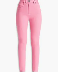 Balmain Embroidered high-rise skinny jeans - Pink Pink