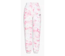 Mimi printed cotton-fleece track pants - Pink