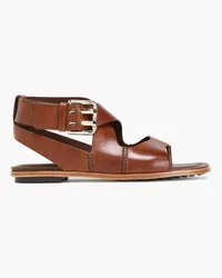 TOD'S Cutout leather sandals - Brown Brown