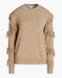 Autumn Cashmere Fringed donegal cashmere sweater - Neutral Neutral