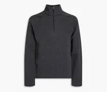 Mélange stretch-cotton blend sweatshirt - Gray