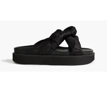 Knotted satin platform sandals - Black