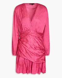 Maje Crinkled-satin mini dress - Pink Pink