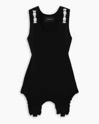 Simone Rocha Embellished ruffled knitted tank - Black Black