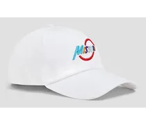 Embroidered cotton-twill baseball cap - White