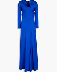 TOVE Noor cutout gathered silk-blend maxi dress - Blue Blue