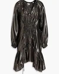 A.L.C. Suri gathered metallic silk-blend mini dress - Metallic Metallic