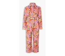 Remi belted floral-print linen and cotton-blend jumpsuit - Pink