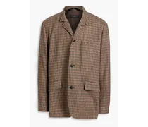 Parker houndstooth wool-blend tweed blazer - Brown