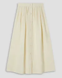 Giuliva Heritage Collection Lilium pleated linen and cotton-blend midi skirt - White White