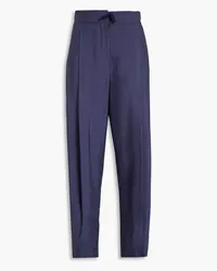 Emporio Armani Washed curpo and modal-blend tapered pants - Blue Blue