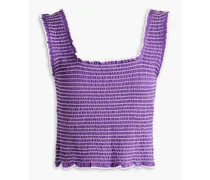 Shirred jersey top - Purple