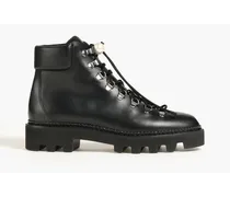 Delf embellished leather combat boots - Black