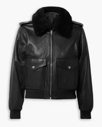 Nili Lotan Kenzie shearling-trimmed leather jacket - Black Black