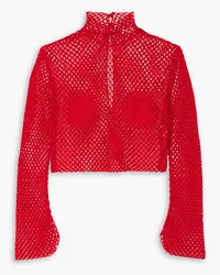 Ferragamo Cropped crochet-knit top - Red Red