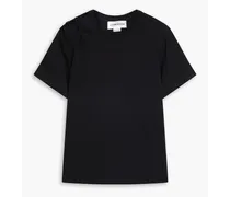 Twisted cutout cotton-jersey T-shirt - Black