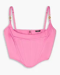 Versace Embellished satin bustier top - Pink Pink