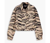 Zebra-jacquard jacket - Neutral