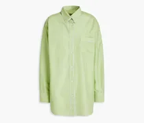 Striped cotton-blend Oxford shirt - Green