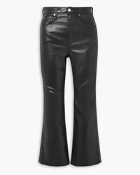 Rag & Bone Casey coated high-rise kick-flare jeans - Black Black