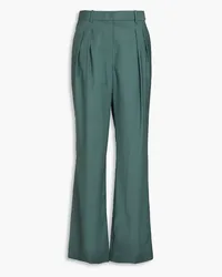 Loulou Studio Pleated wool straight-leg pants - Green Green