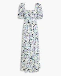 Diane von Furstenberg Teagan knotted floral-print crepe midi dress - Purple Purple