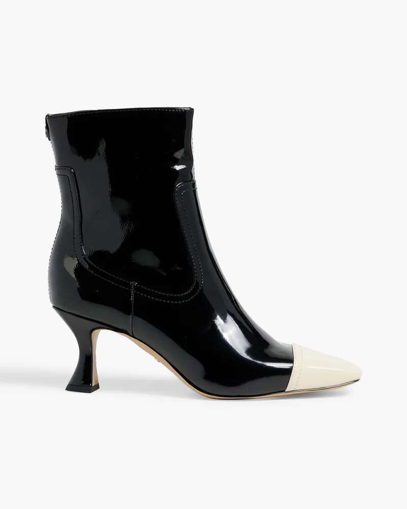 Sam Edelman Liivia two-tone faux patent leather ankle boots - Black Black